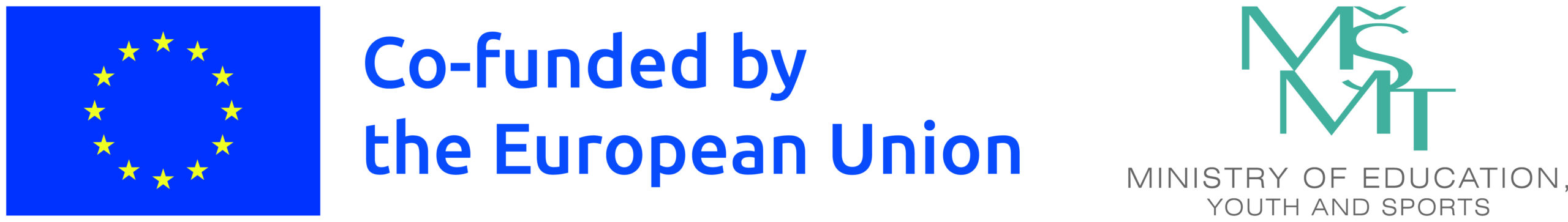 Official banner of mandatory publicity with the flag of the European Union and the logo of the Ministry of Education, Youth and Sports of the Czech Republic with the text: co- funded by the European Union.