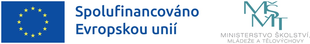 Oficiální banner povinné publicity s vlajkou Evropské unie a logem Ministerstva školství, mládeže a tělovýchovy ČR s textem: Spolufinancováno Evropskou unií.